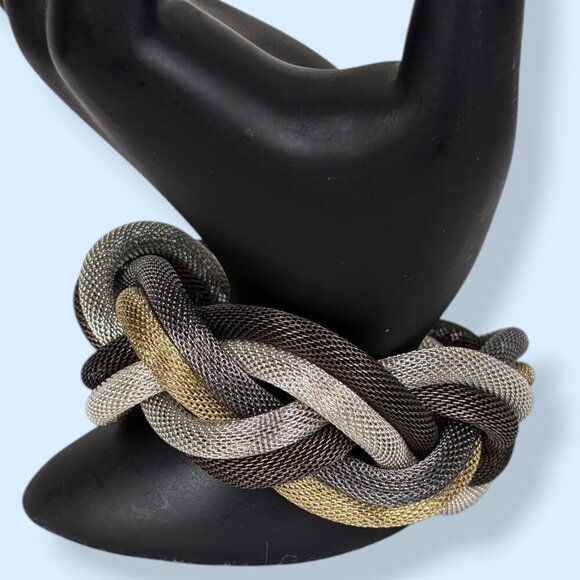 Bohemian Braided Metal Mesh Magnetic Bracelet - Picture 1 of 5